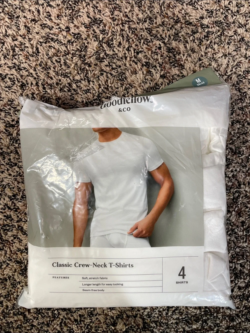 Goodfellow & Co White Crew-Neck Undershirts - 4 Pack Size Medium | NEW